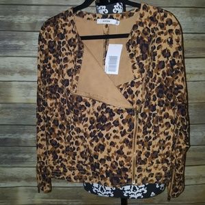 NWT Just Fab leopard print jacket size XL